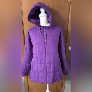 Free People Dupe Women's Purple Hooded Puffer Jacket size XL